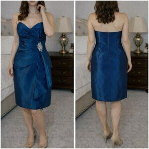 Rina diMontella Y2K Formal Blue Taffeta Dress $598